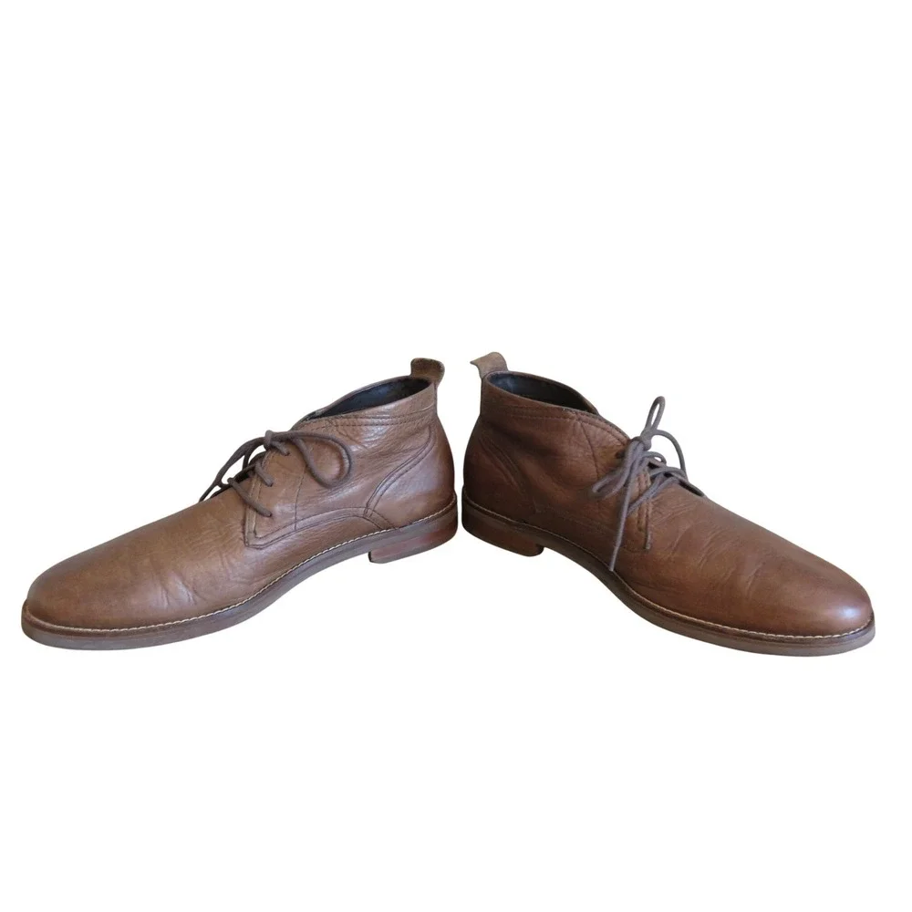 Cole Haan Mens C11847 Brown Leather Chukka Boots Ankle Lace Up Size 9 M